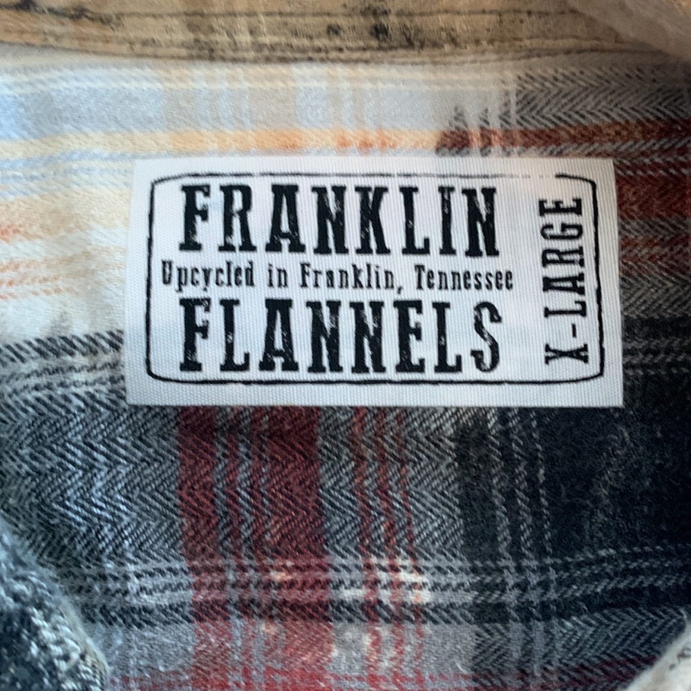 Franklin Flannels Vintage Bleach Splattered Button Down 
(Gray & Burgundy) - Picture 9 of 11